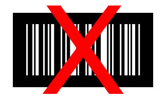 Barcode weiss auf schwarz