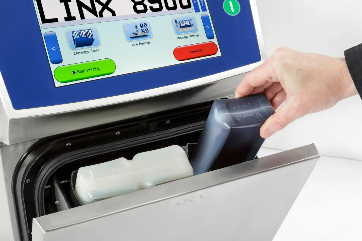 Linx CIJ Druckertinte Kartuschenwechsel