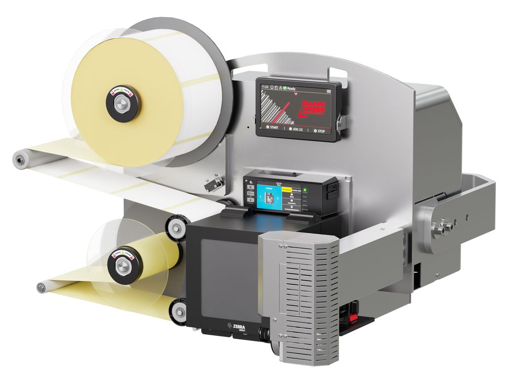 Legi-Air 4050RR label print applicator with labels on the right