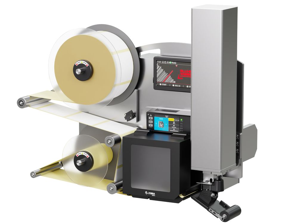 Label print applicator Legi-E 4050E with labels on the right