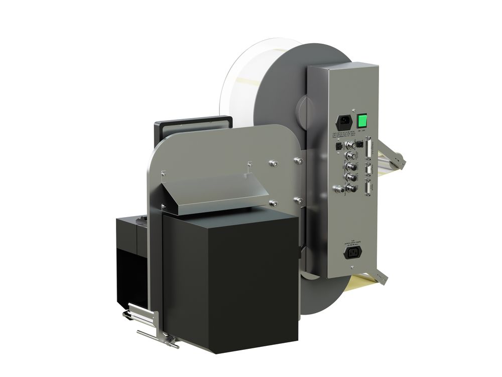 Label print applicator Legi-Air 4050B-R with labels on the back