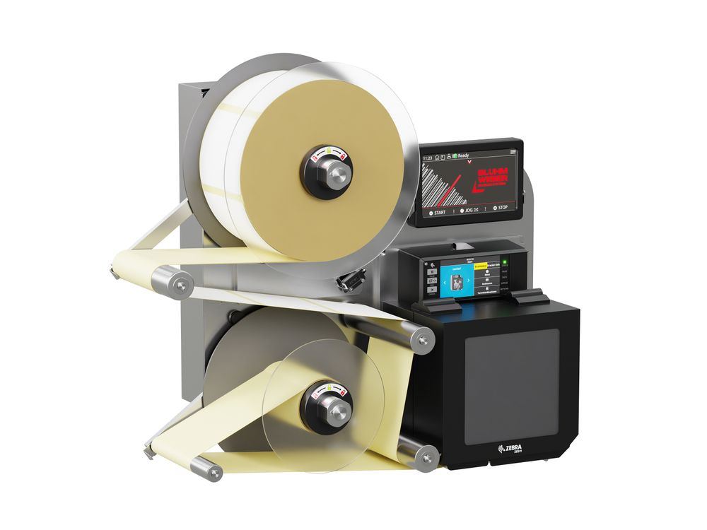 Label print applicator Legi-Air 4050B-R with labels on the left