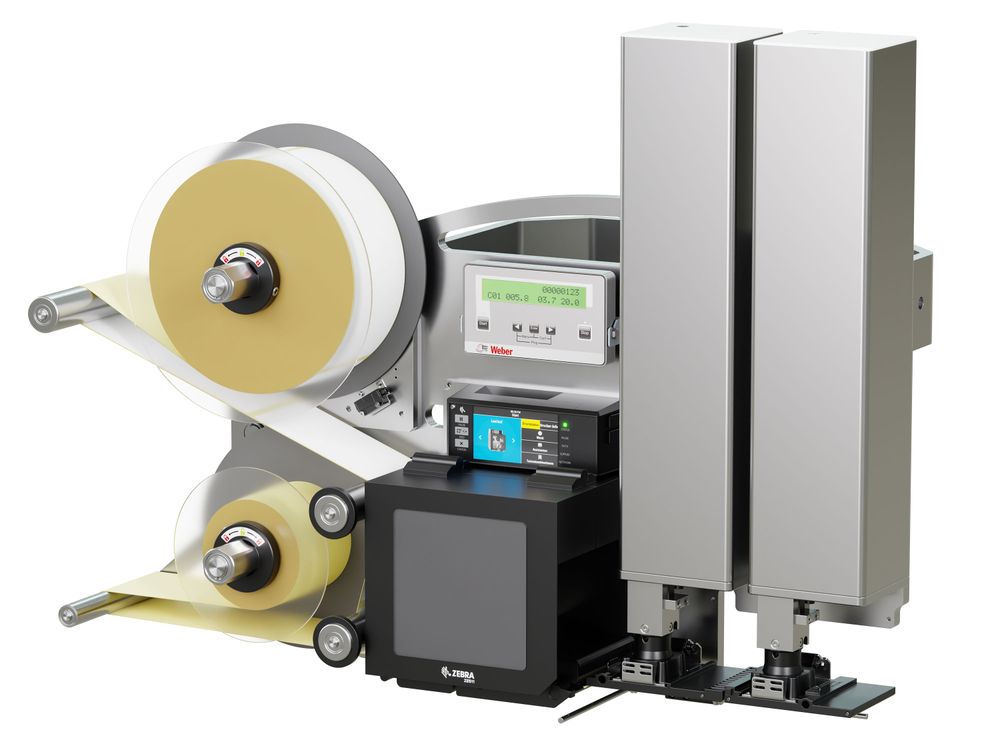 Label print applicator Legi-Air 4050CWB with labels on the right