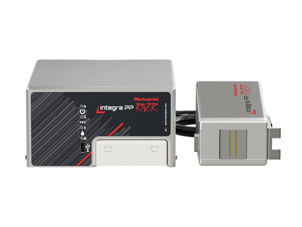 Industrial inkjet printer Makoprint integra PP RAZR from the front