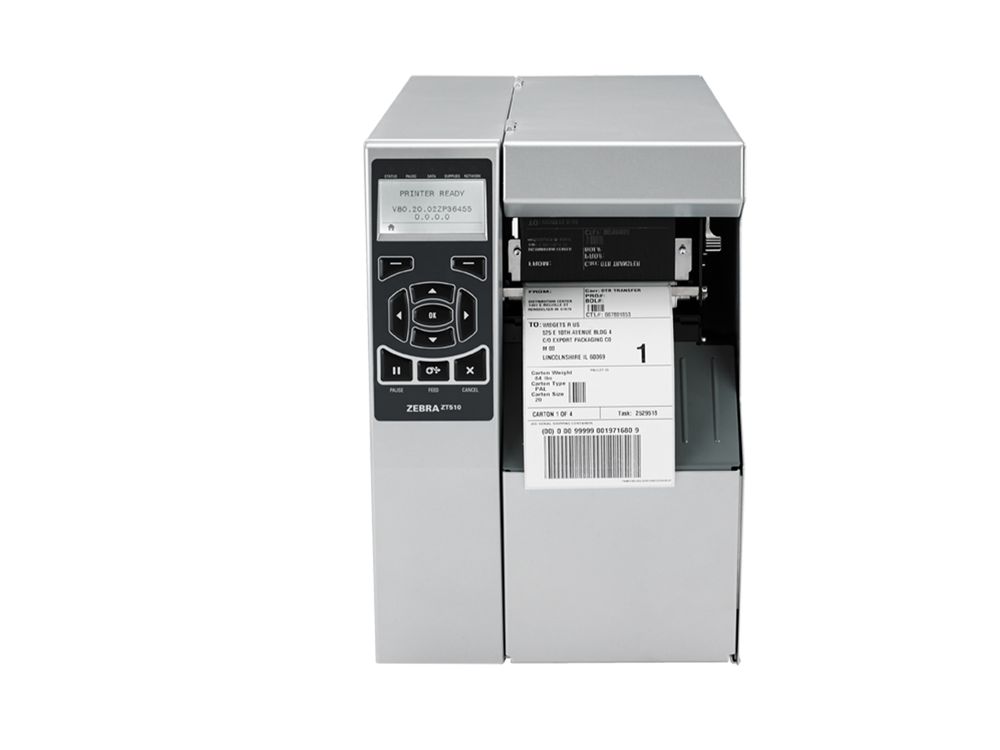 Zebra ZT510 front label printer with label