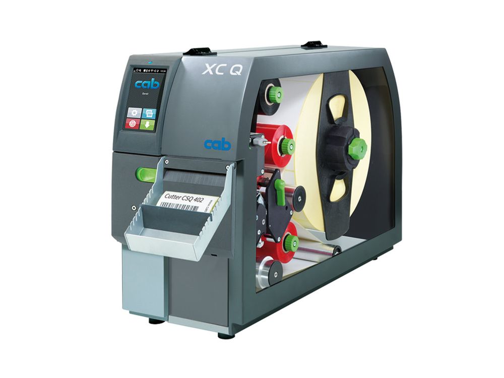 cab xc q4 label printer front left with cutter blade