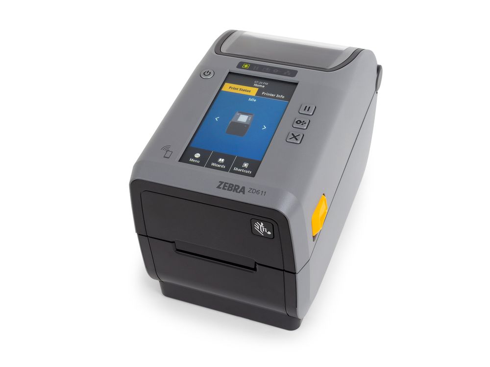 Zebra ZD611t label printer front left