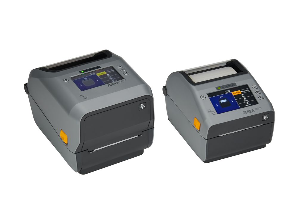 Zebra ZD621 desktop printer models with colour display