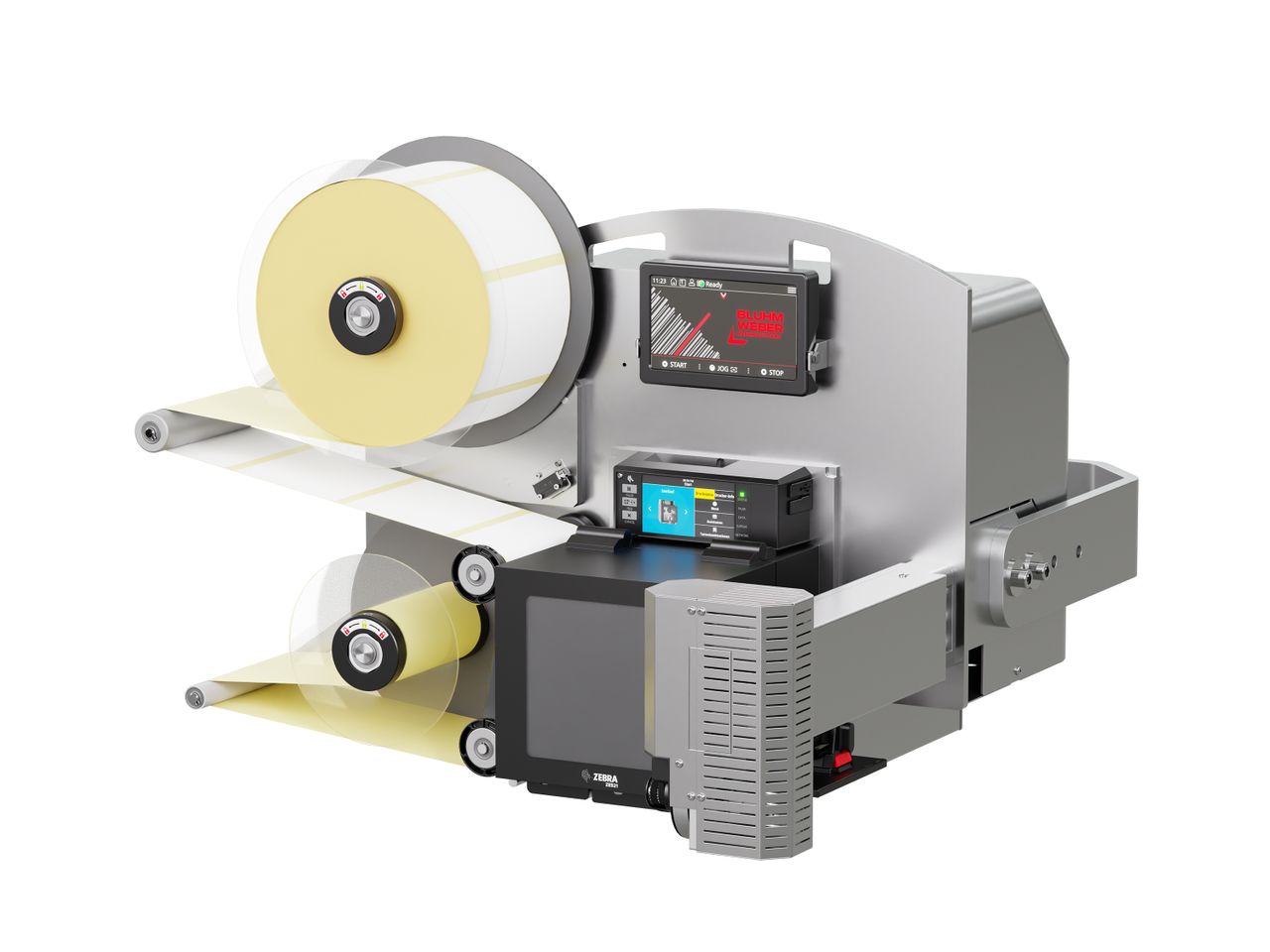 Legi-Air 4050RR label print applicator with labels on the right