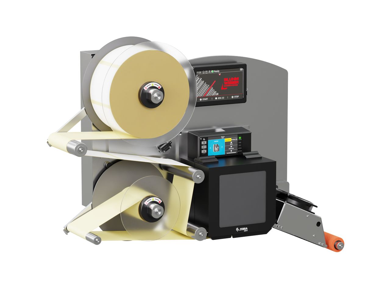 Label print applicator Legi-E 4050B with labels on the left