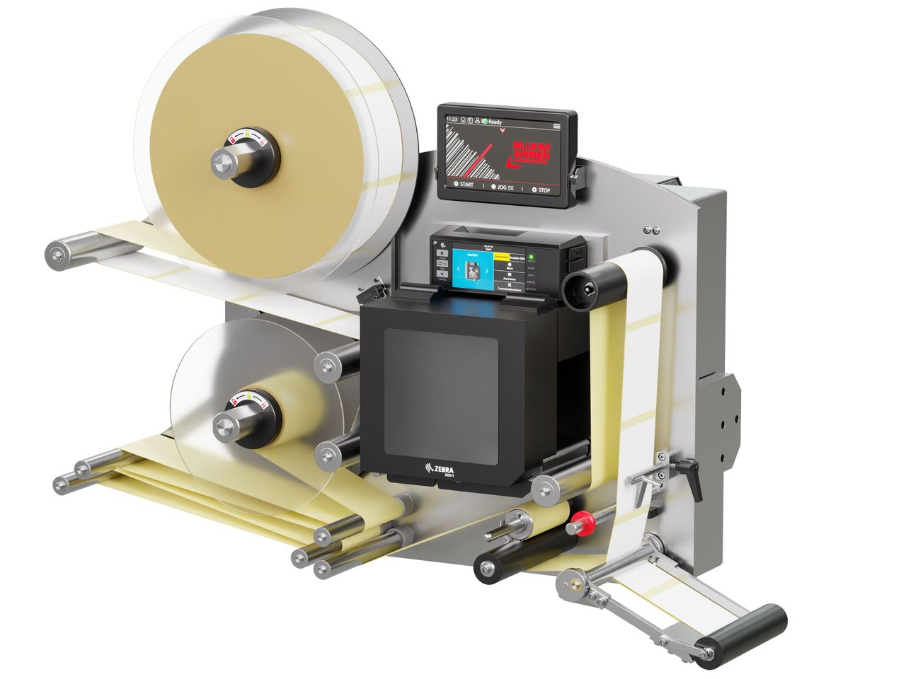 Label print applicator Legi-E 4050AC with labels on the right