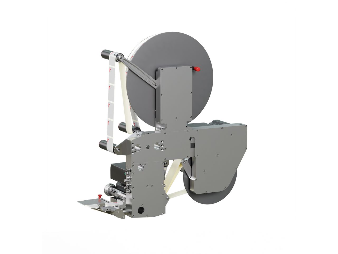 Alpha HSM label applicator from the rear