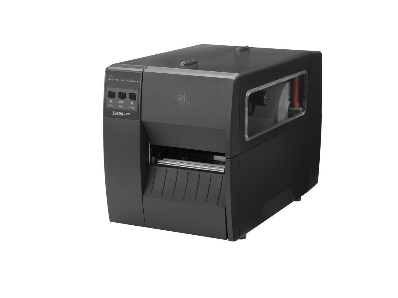 Zebra ZT111 desktop printer label printer front left