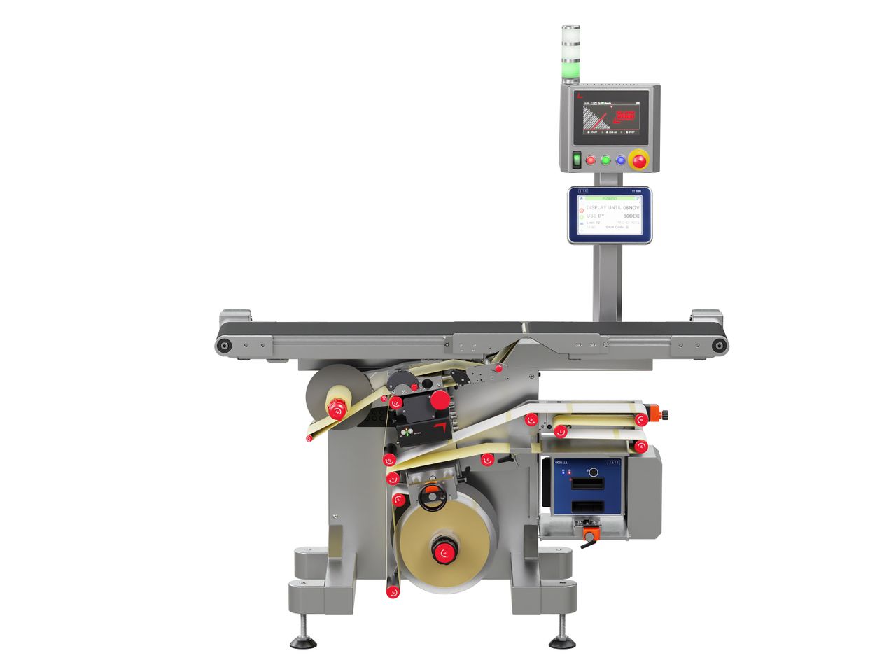 Geset 212 labeling system with front labels