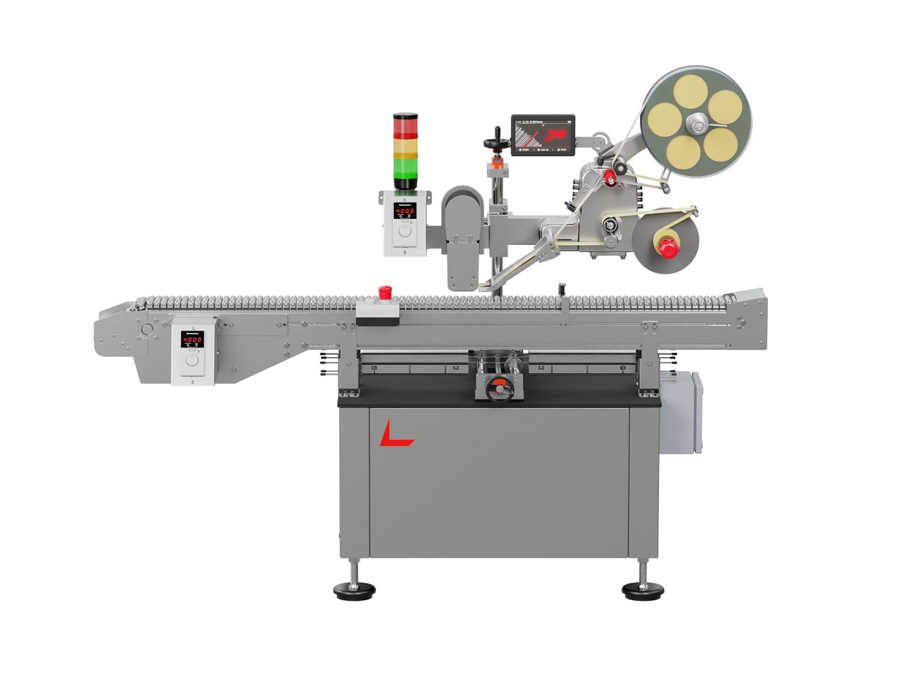 Geset 225 labeling system with front labels