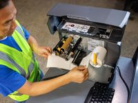 Zebra ZT111 desktop printer label roll refill