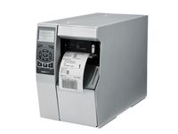 Zebra ZT510 label printer from front left with label