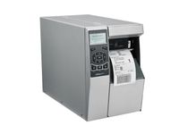 Zebra ZT510 label printer from front right with label
