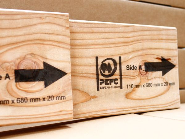 Wood printed with Markoprint integra PP 108 inkjet printer