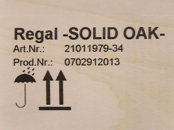 Piece of wooden furniture printed with Markoprint integra PP 108 inkjet printer