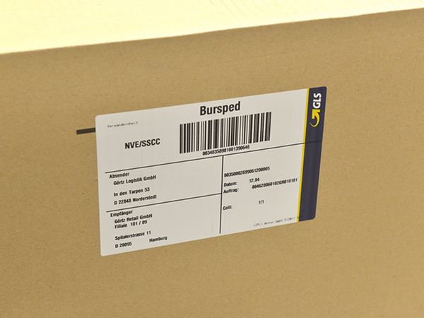 Shipping label on the side of carton 2