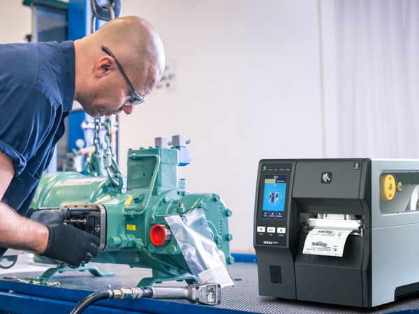 Zebra ZT411 label print application in manufacturing with RFID on metal