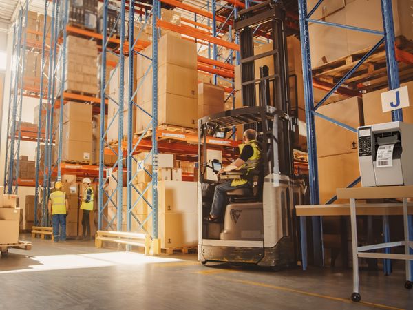 Zebra ZT510 label print application warehouse in logistics