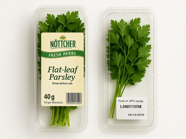 Geset 217 labeling system Double-sided label on food packaging