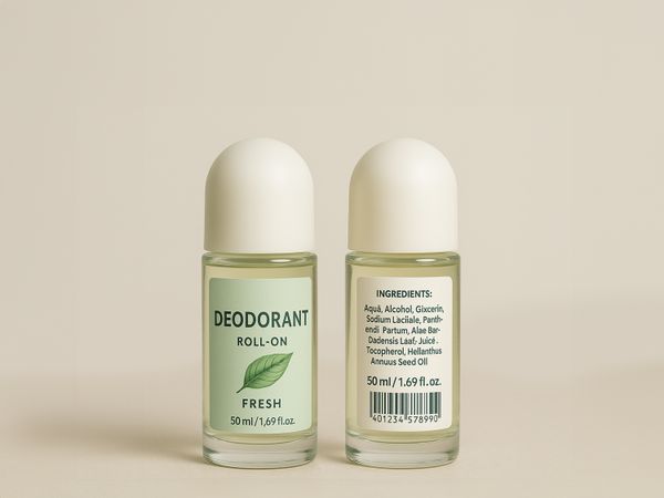 Labeling system Geset 222 label on deodorant roller