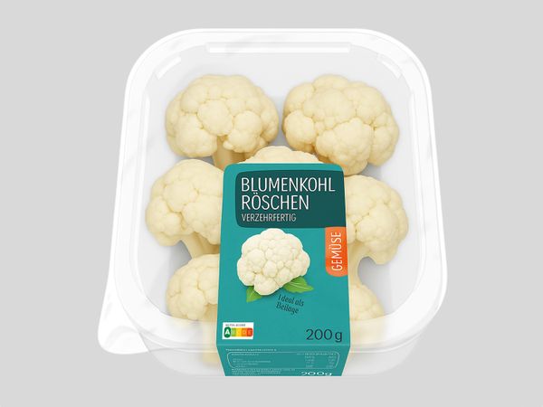 Labeling system Geset 218 C-Wrap on cauliflower