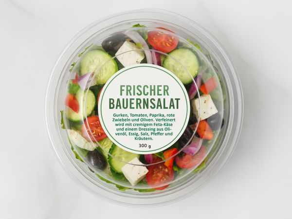 Labeling system Geset 241 label on farmer’s salad