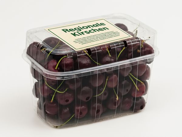 Labeling system Geset 241 label on cherry bowl