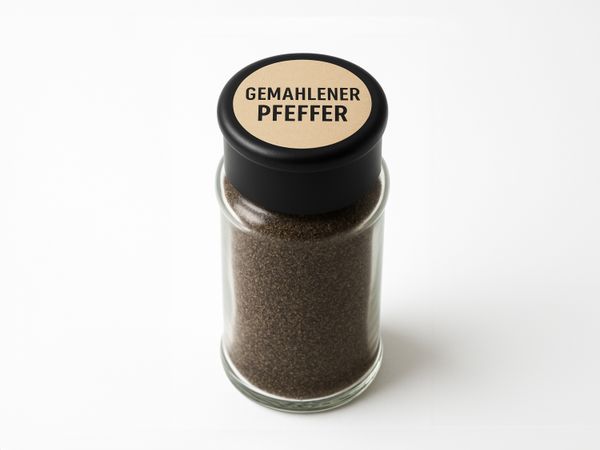 Labeling system Geset 241 label on pepper shaker