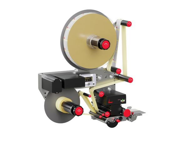 Alpha HSM label applicator diagonally front right