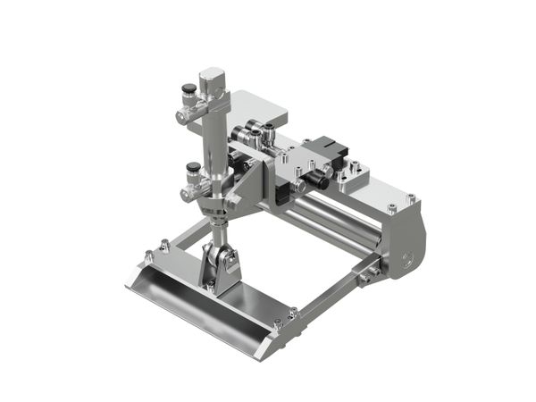 Wipe-on dispensing tongue, pneumatic