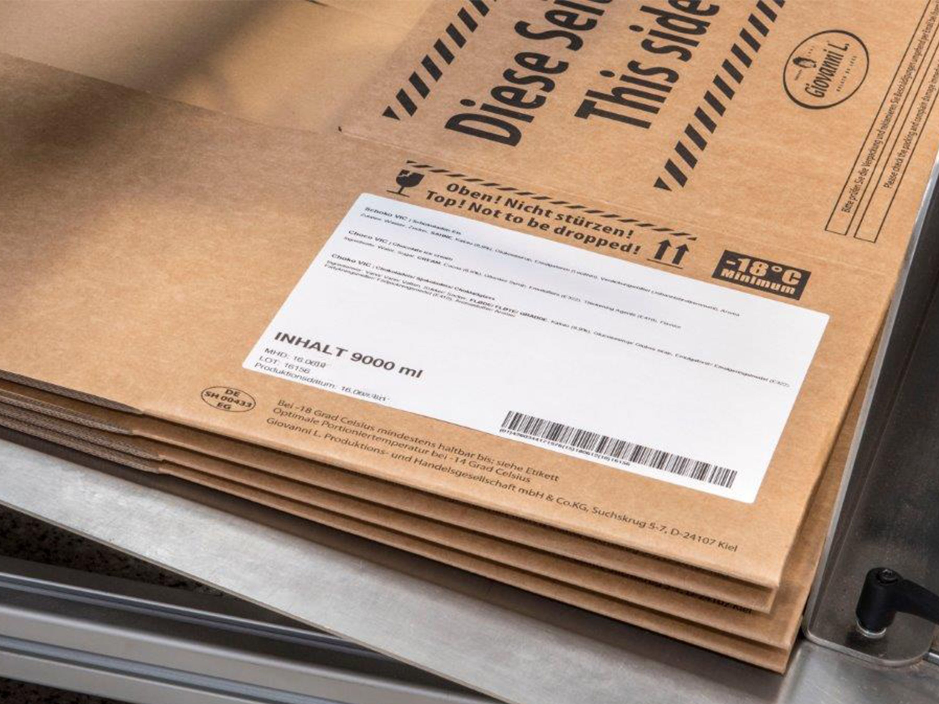 Label on top of carton 3