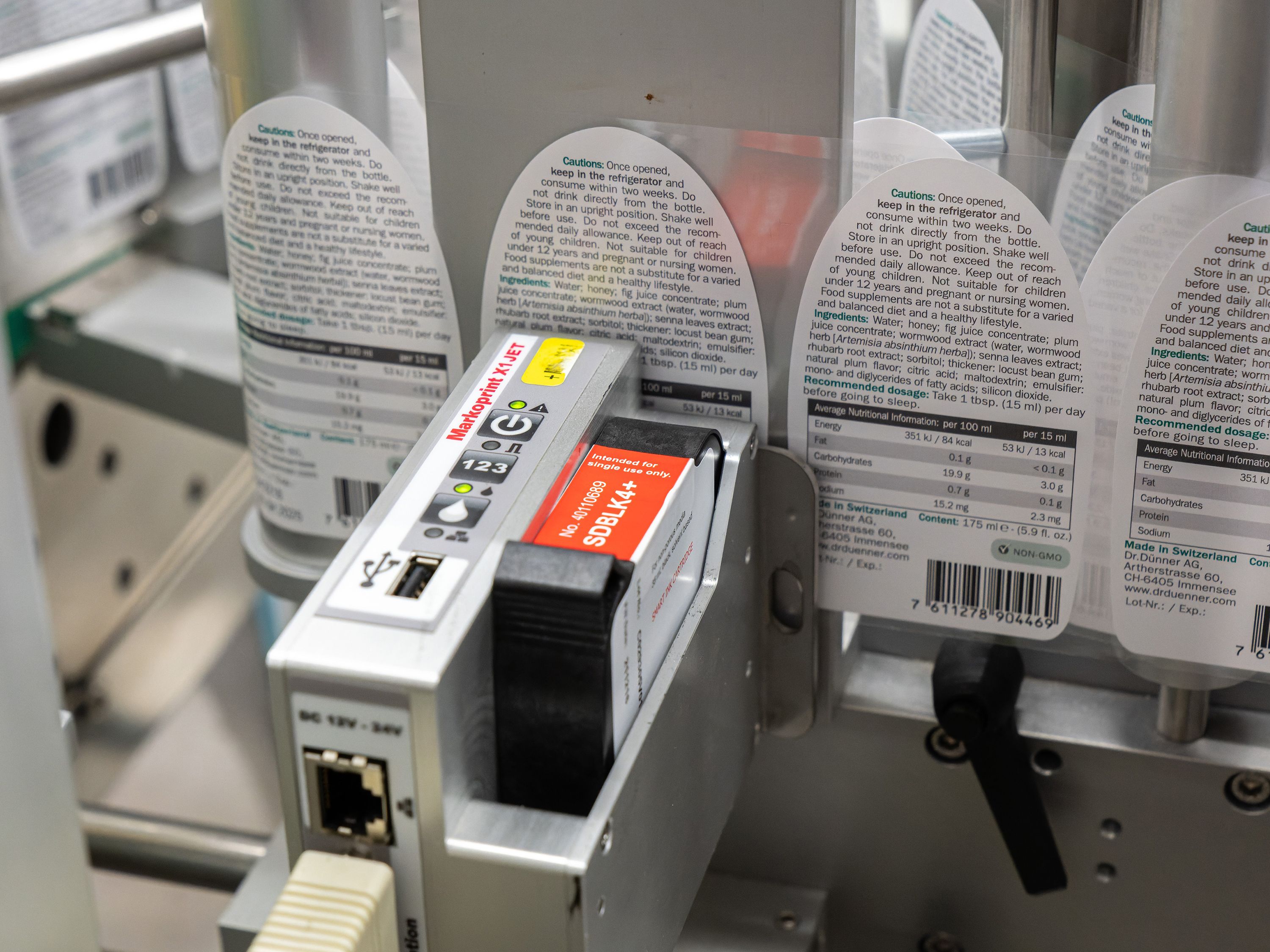 Label printed with Markoprint X1JET HP Standard inkjet printer