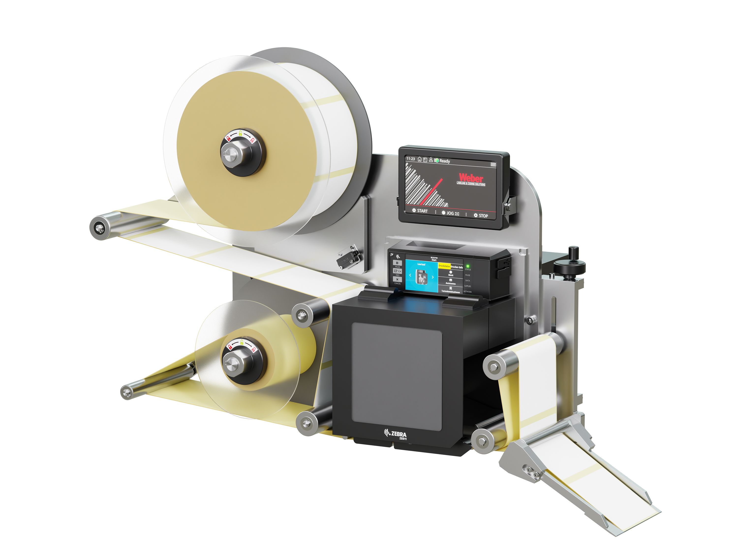 Label print applicator Legi-E 4050WO with labels on the right
