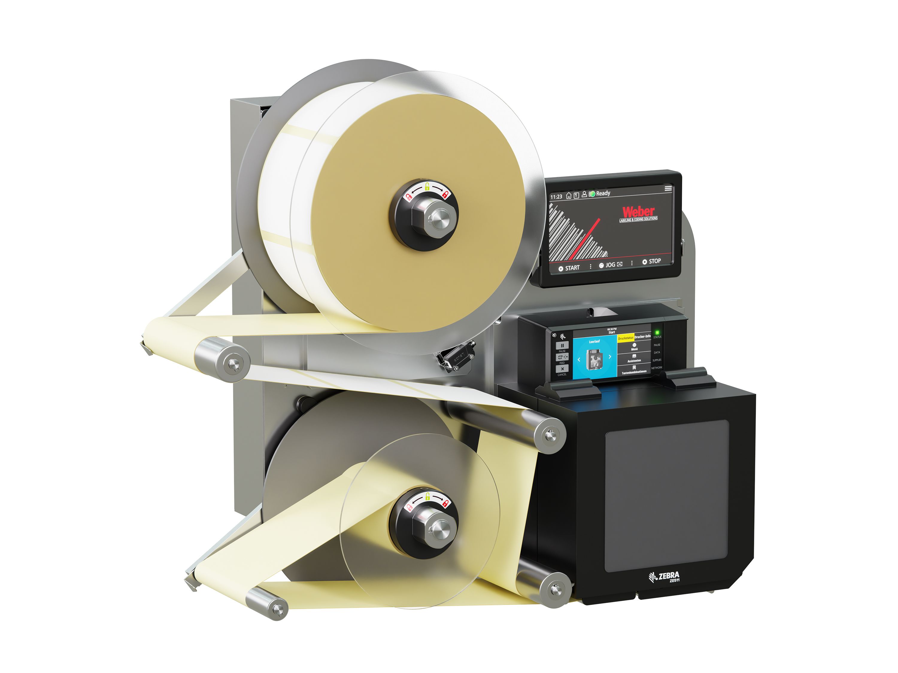 Label print applicator Legi-Air 4050B-R with labels on the left