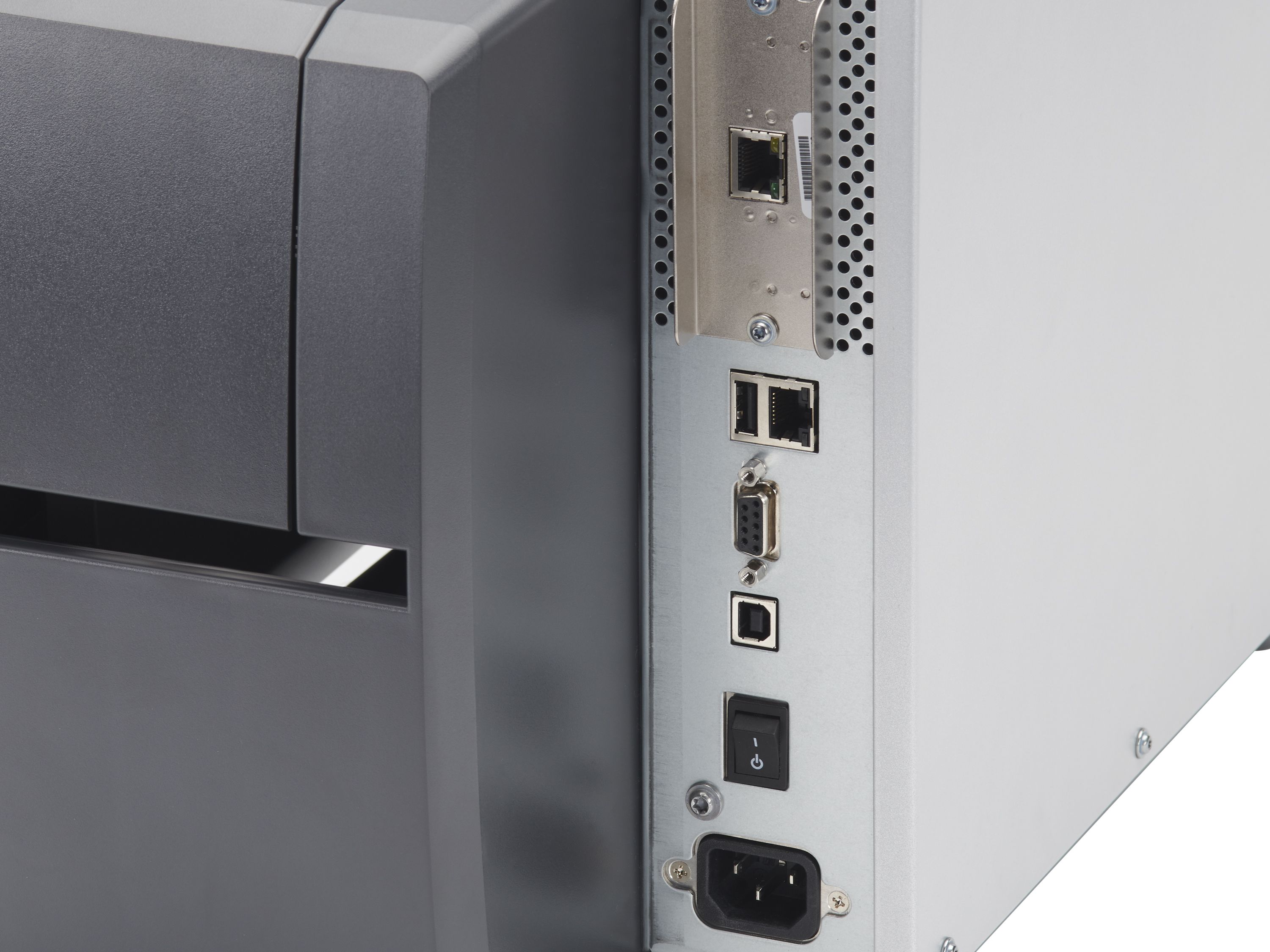Zebra ZT231 label printer with Ethernet connection rear