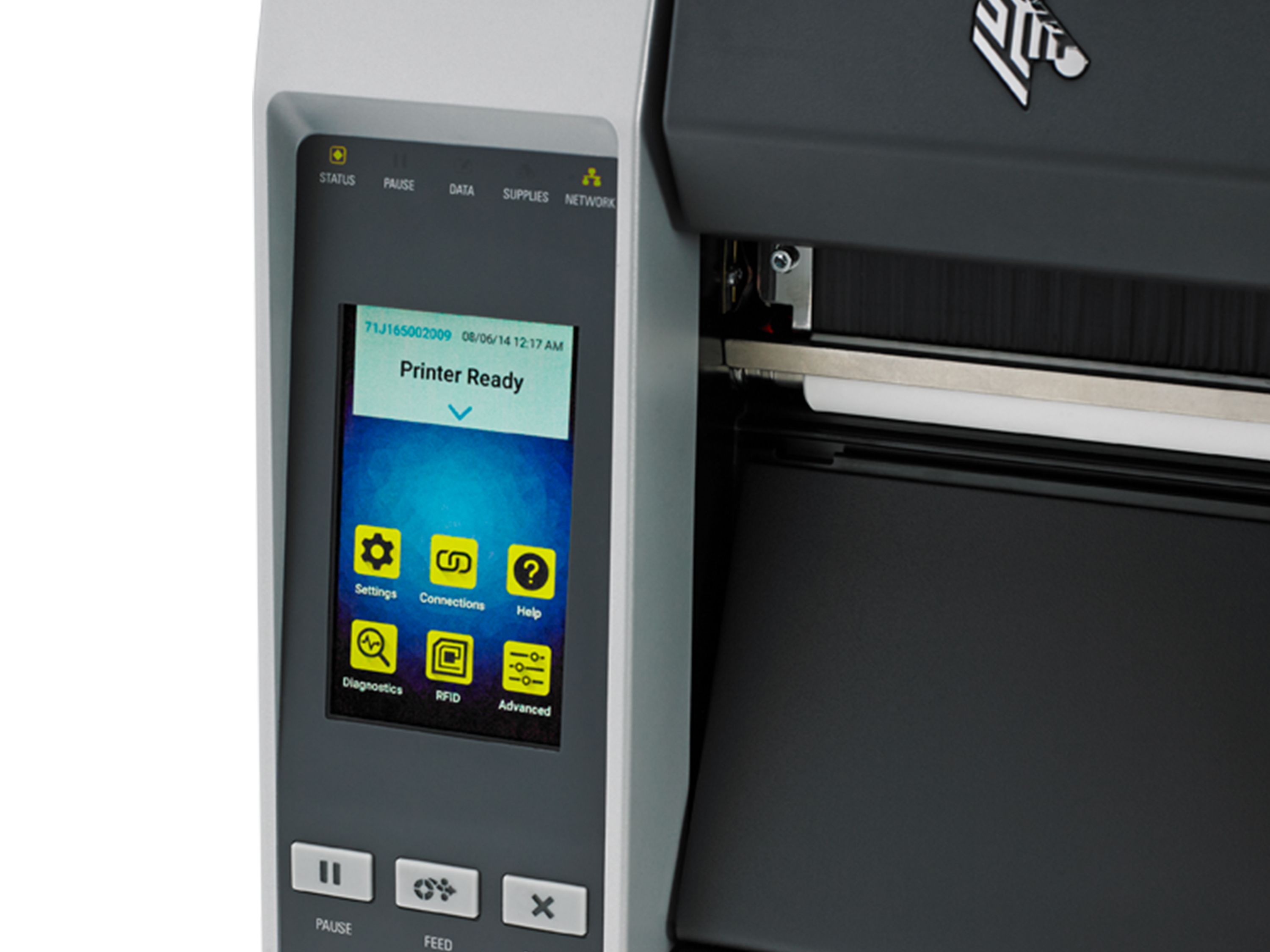 Zebra ZT610 label printer touch screen operation