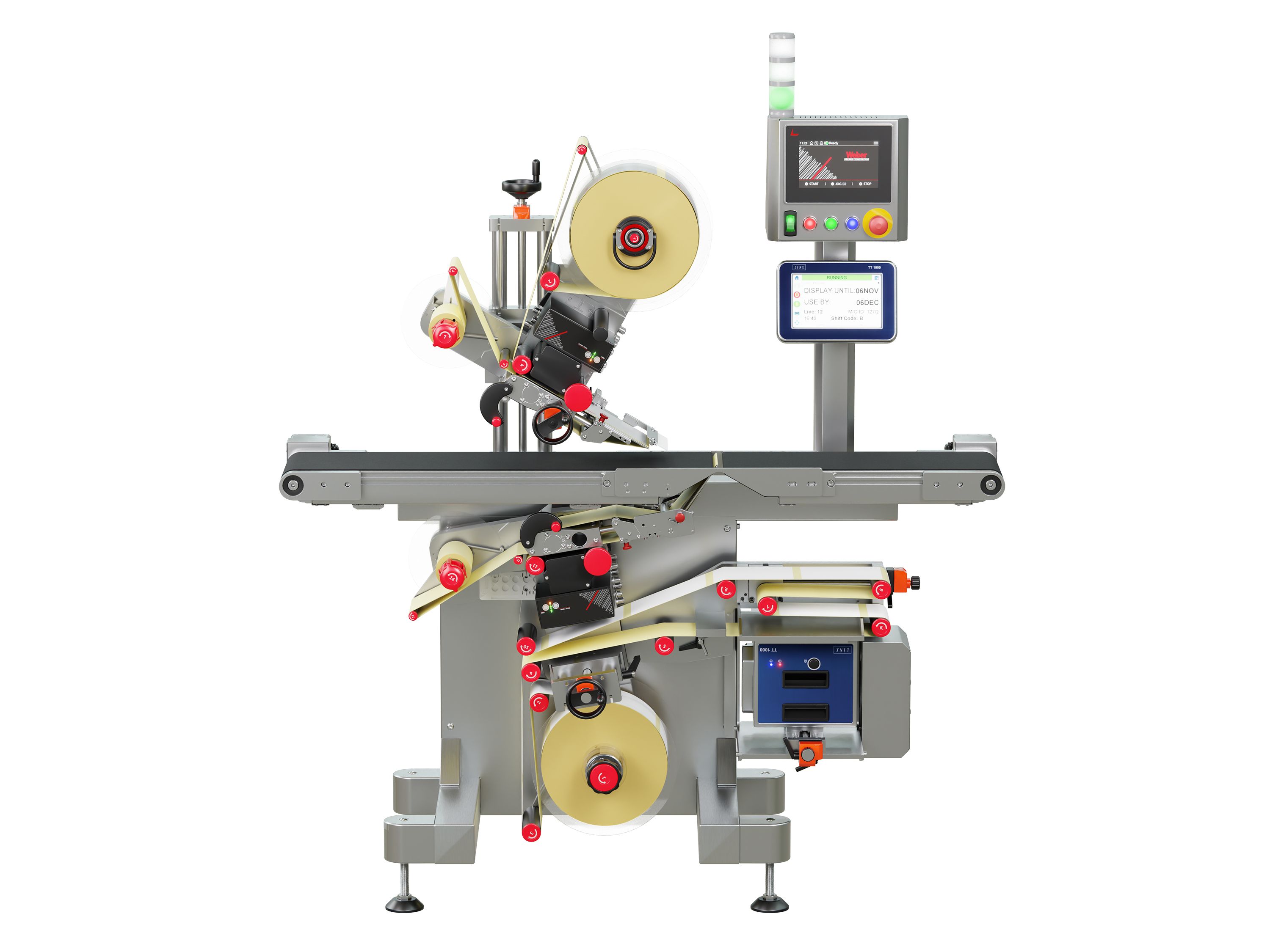 Geset 217 labeling system with front labels