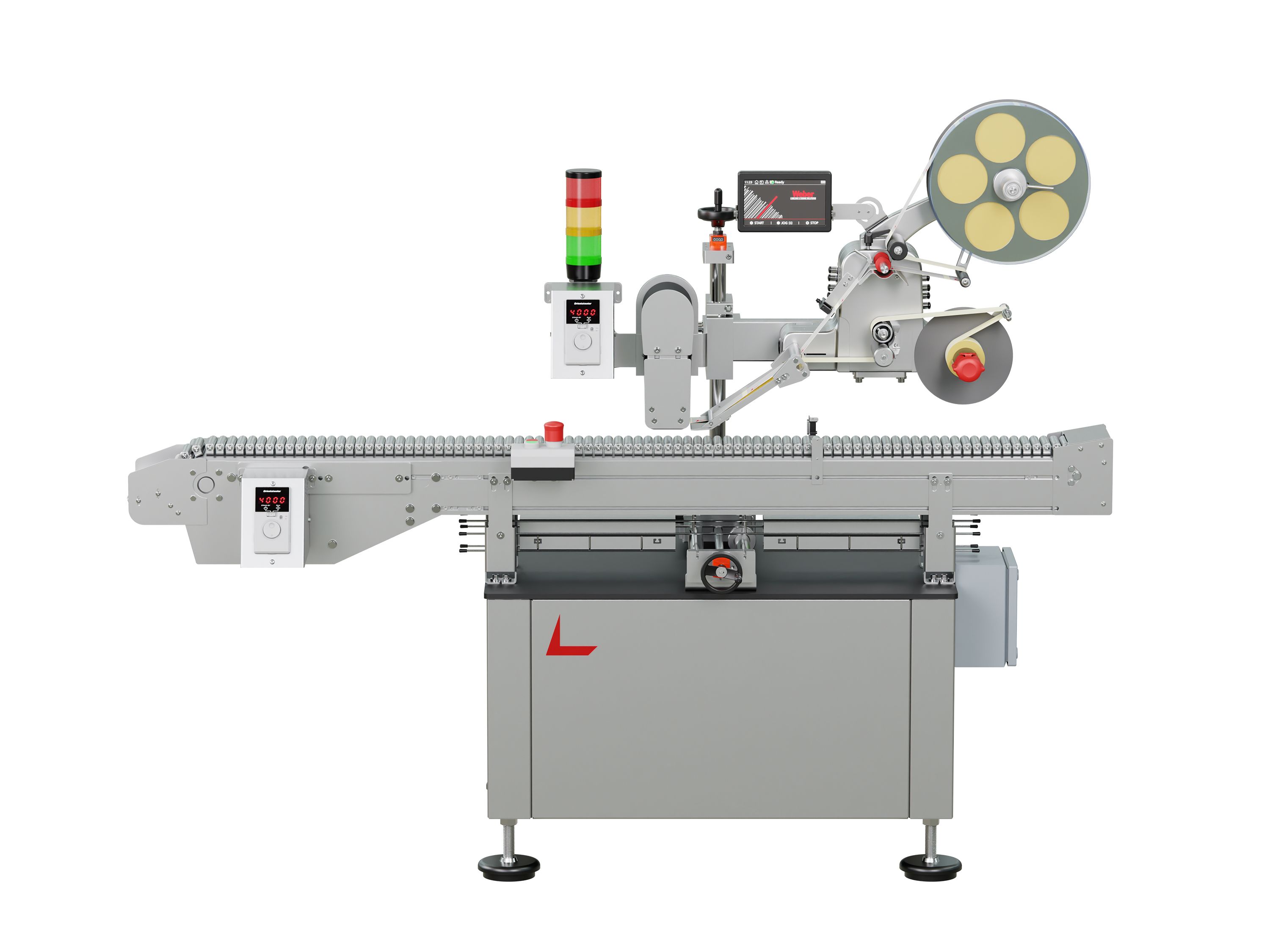 Geset 225 labeling system with front labels