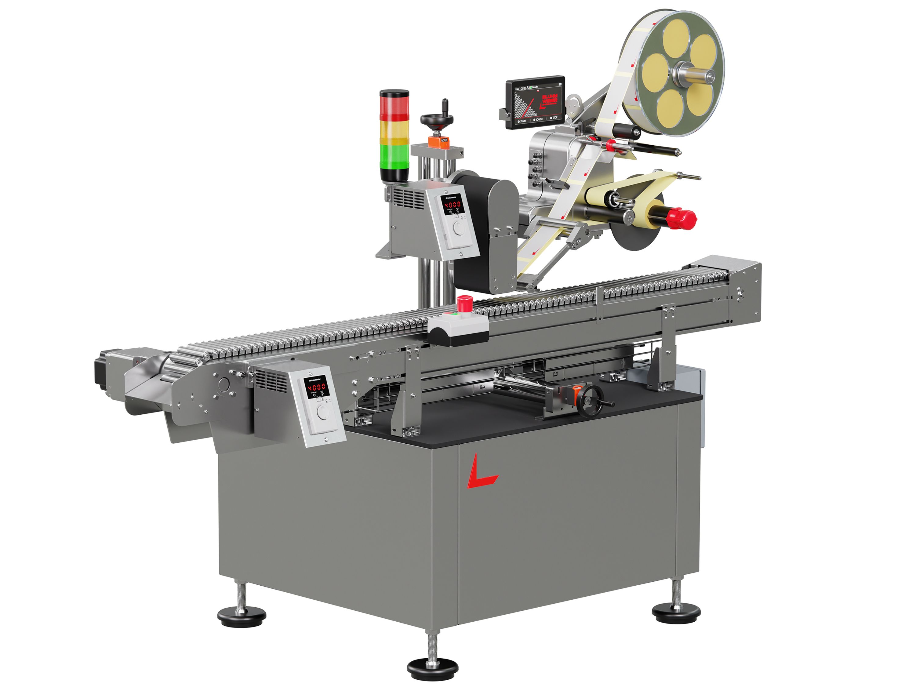 Geset 225 labeling system with labels left