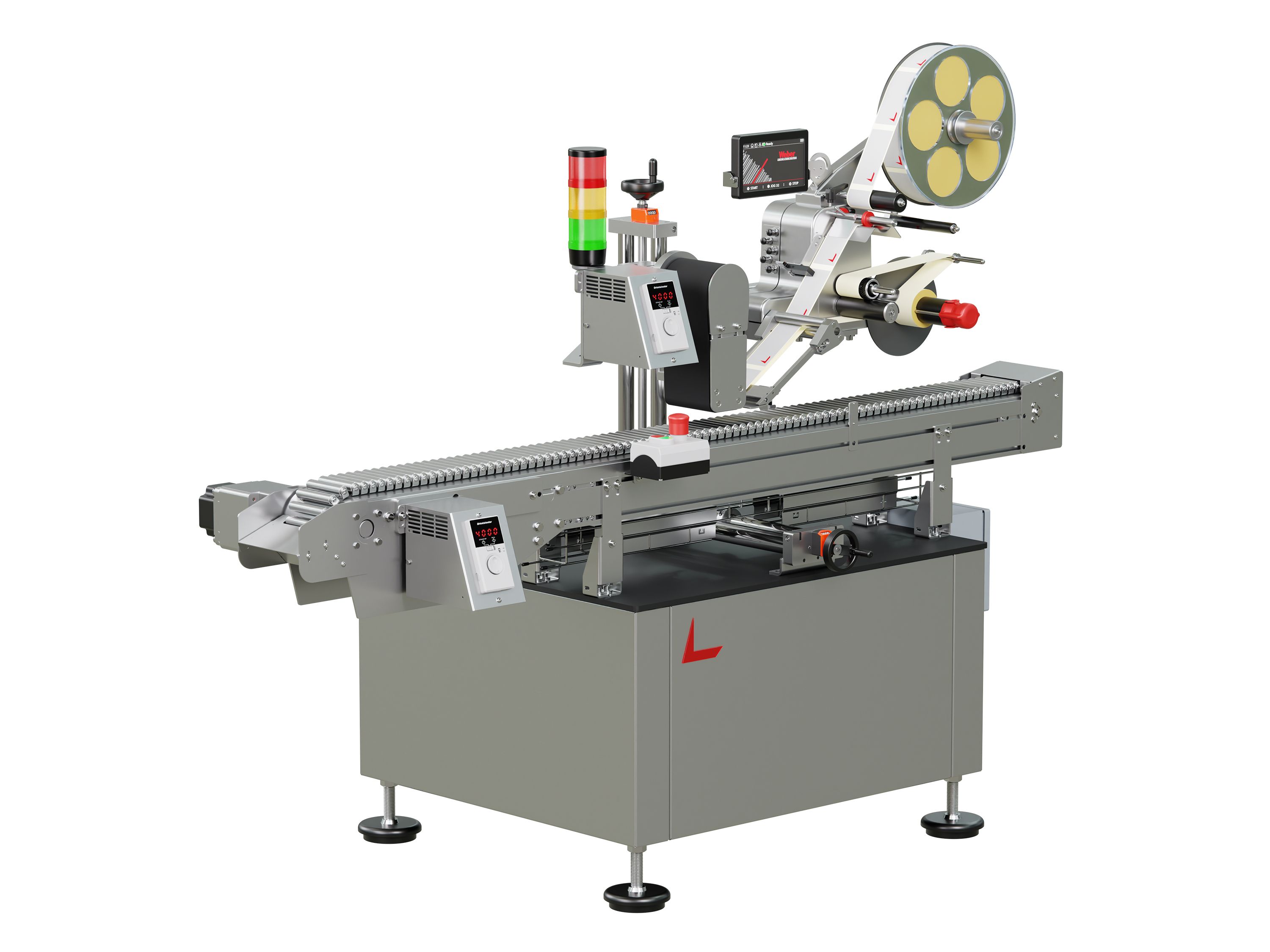 Geset 225 labeling system with labels left