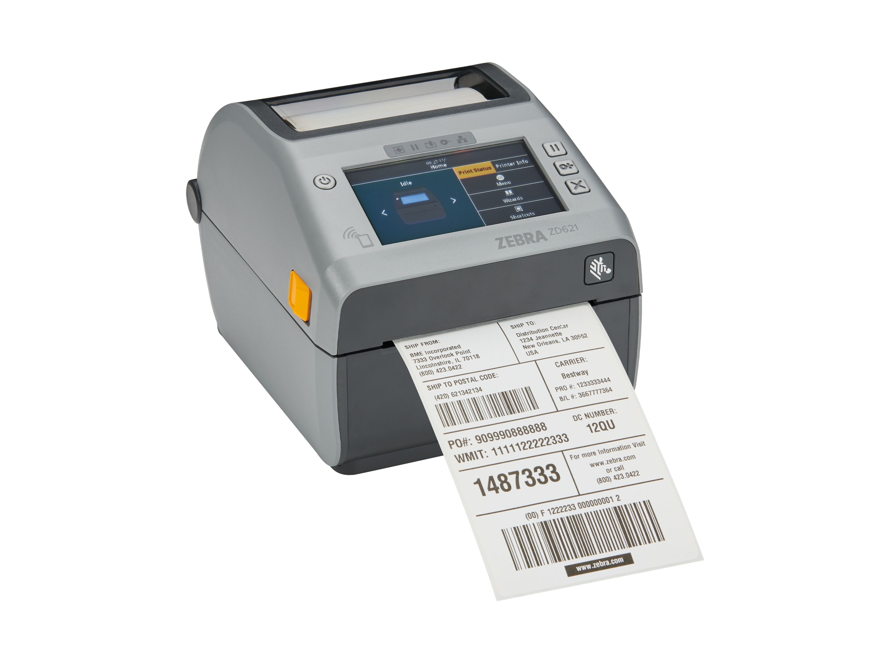 Zebra ZD621d desktop printer with colour display for shipping label printing