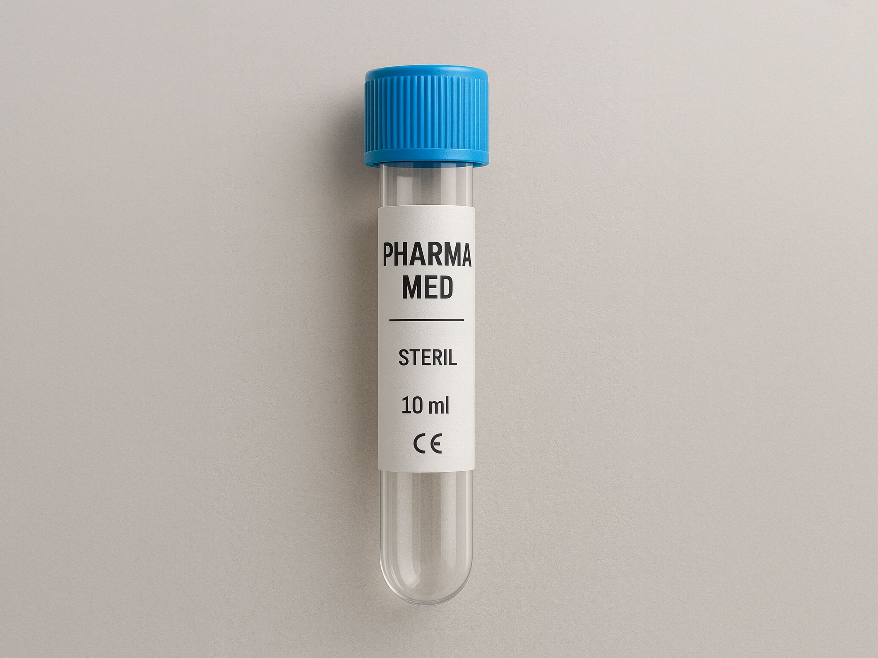 Labeling system Geset 225 label on pharma vacuum tubes