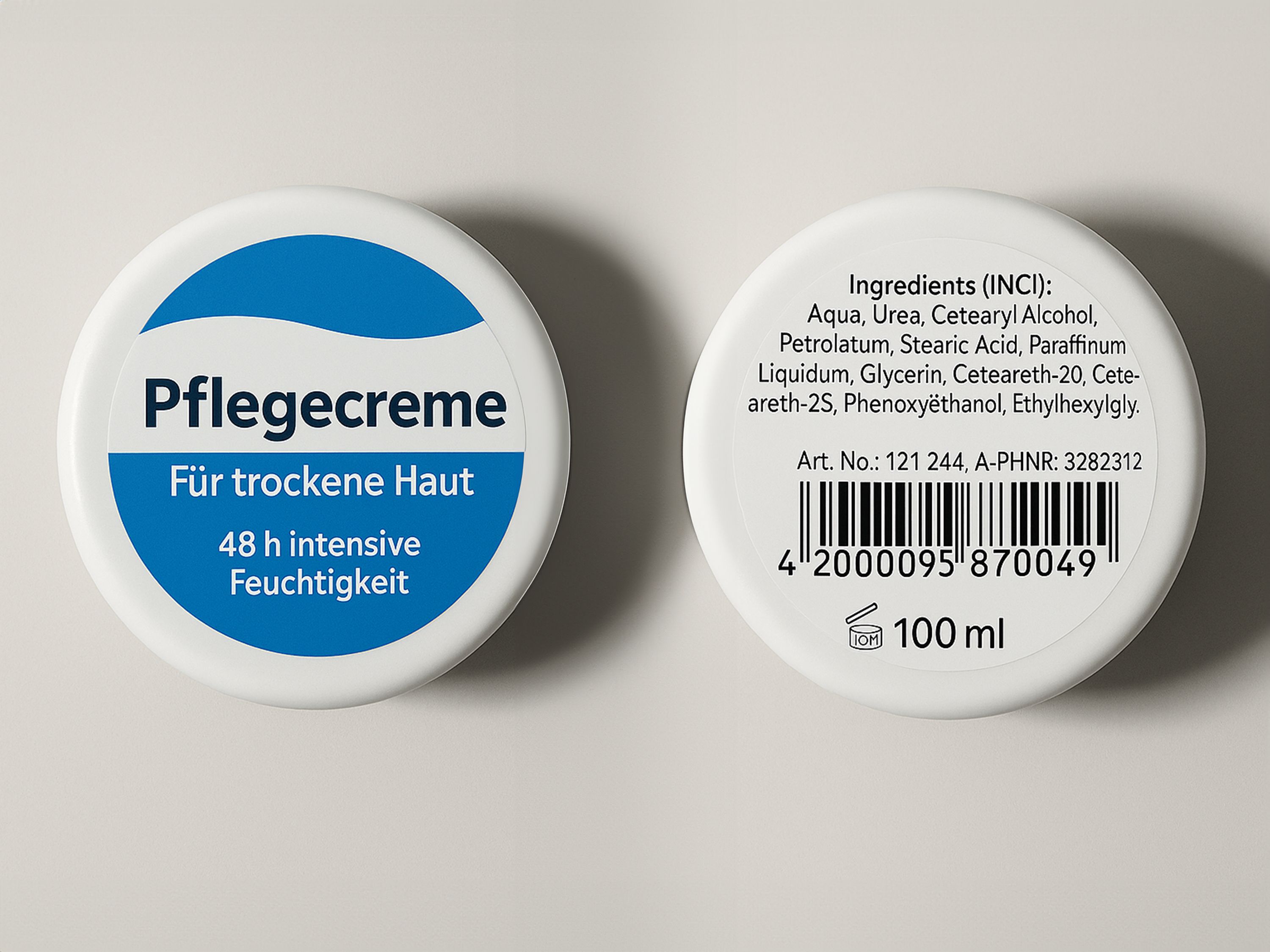 Labeling system Geset 247 label on skin care cream