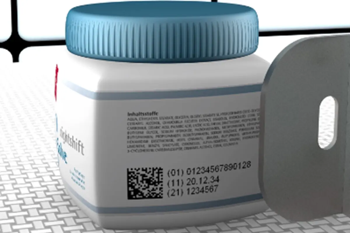 Inkjet printing of pharmaceutical plastic jar