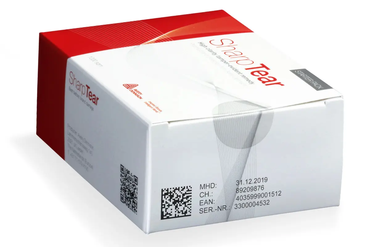 Tamper Evident with datamatrix code pharma